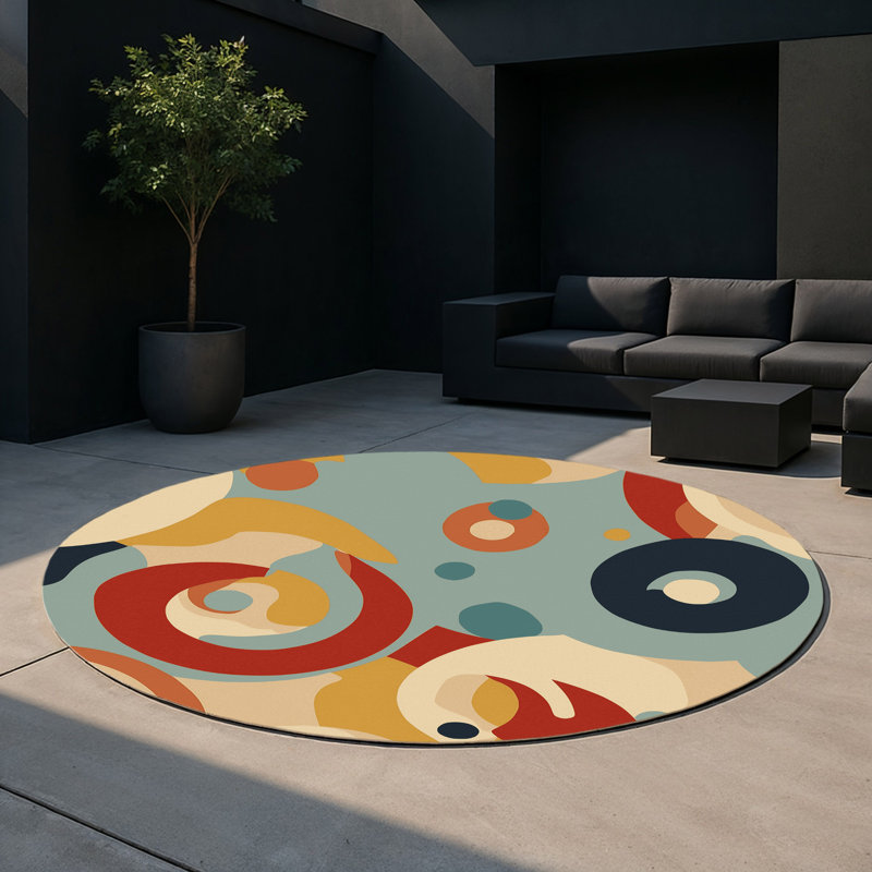 Dazzling Jive Indoor And Outdoor Area Rug, Round 5'