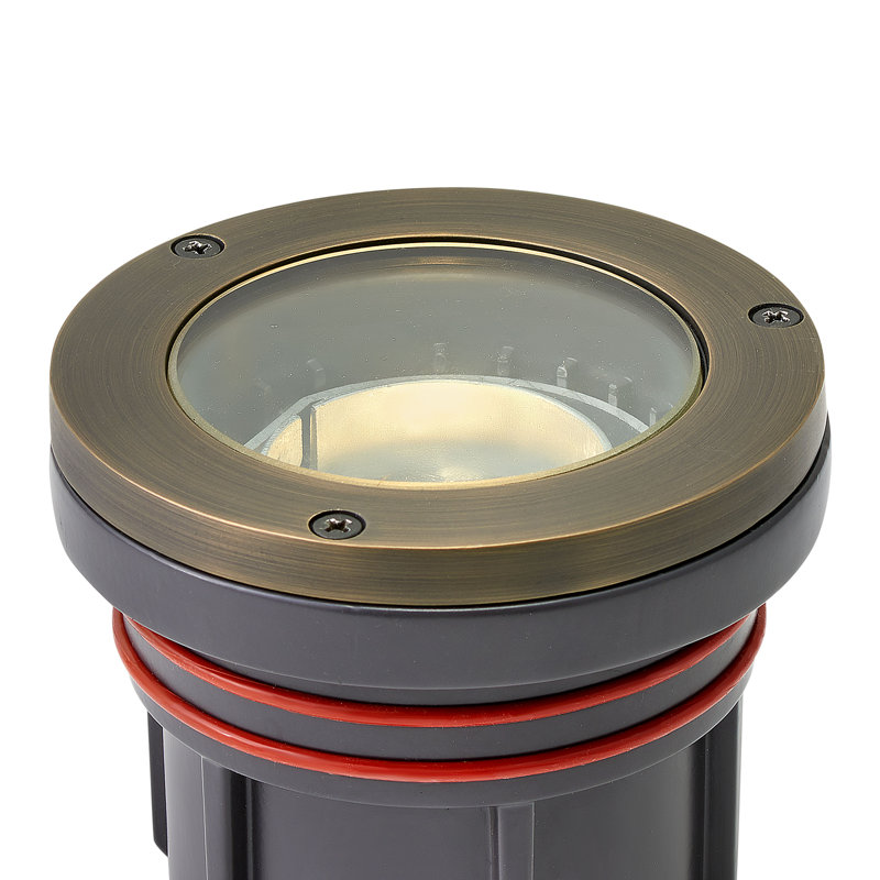 Flat Top Low Voltage Well Light, Halogen, 9W, Matte Bronze