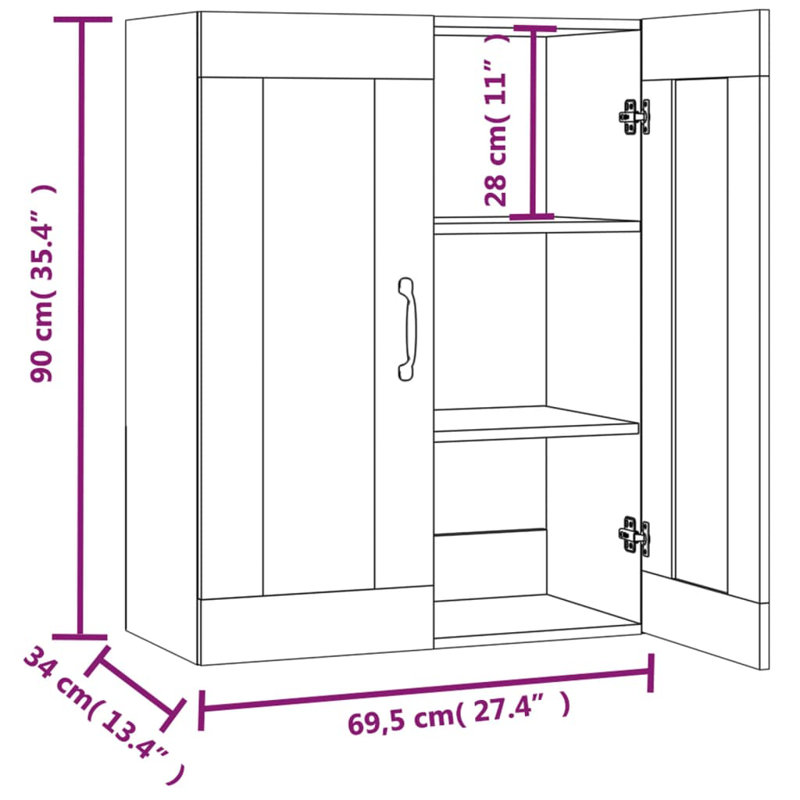 Joffrey 69.5cm Sideboard with Bar Hutch, Sonoma Oak
