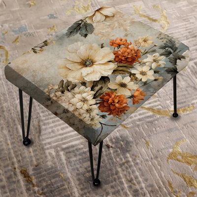Rustic Victorian Lace Victorian Pattern - Floral Rectangle Ottoman