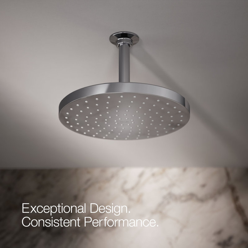 Awaken 10" Single-Function Wall or Ceiling-Mount Round Rainhead, Polished Chrome