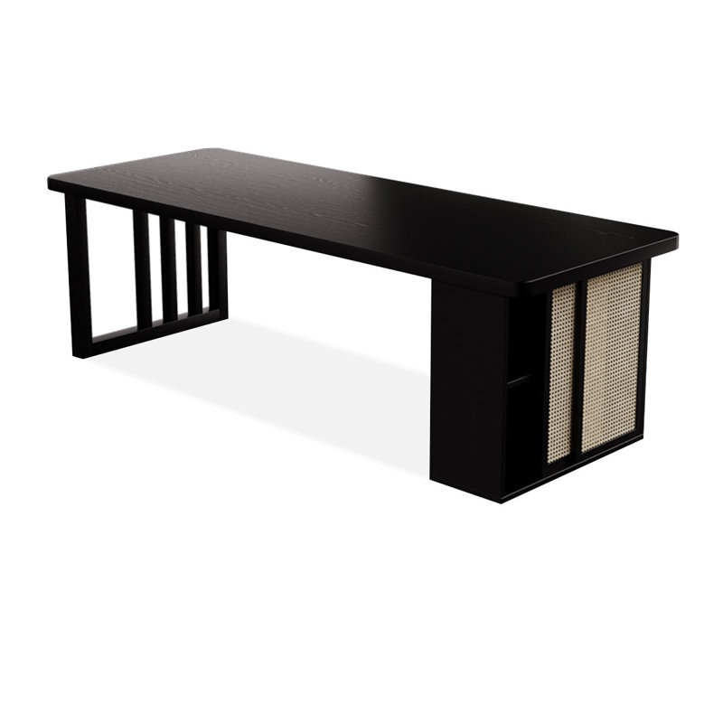 Bureaux rectangulaires noirs en bois massif, H 29,53 po x l 94,49 po x P 39,37 po