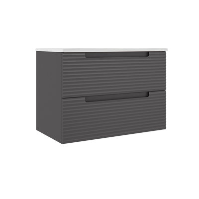 Coda 31" Two Drawer Wall-Mounted Vanity - Ash Grey Ripple
