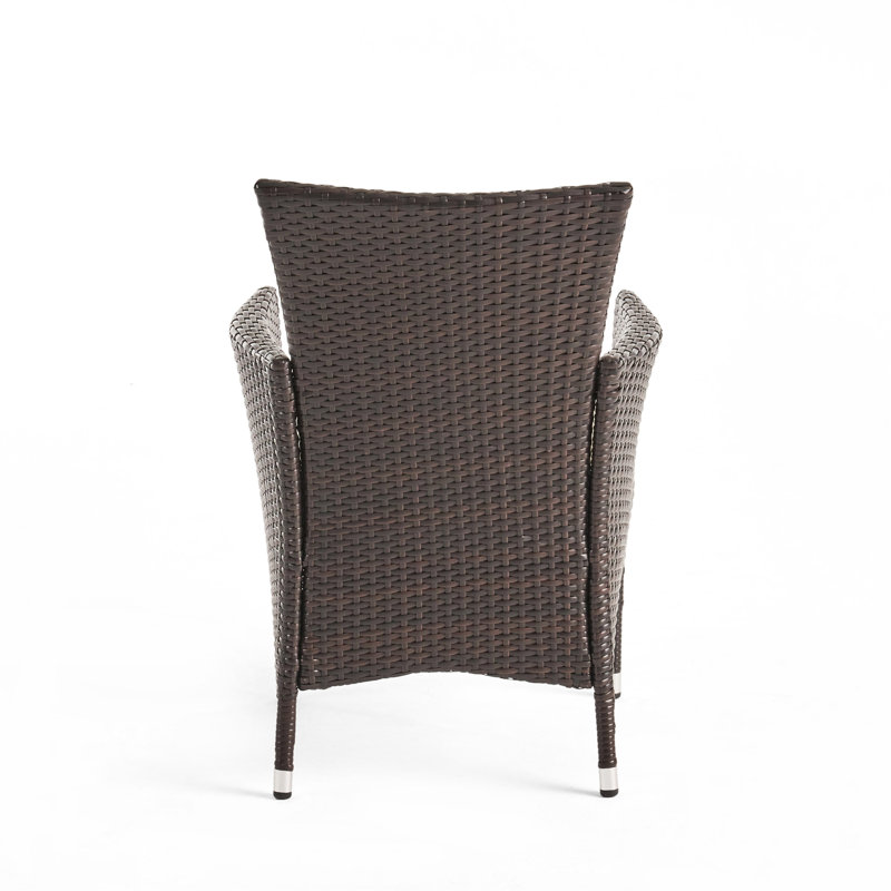 Ensemble de 2 chaises d'extérieur cloutées en osier Clementine