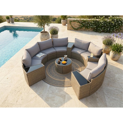 Canapé modulaire demi-lune pour l'extérieur