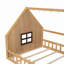 Lit en bois avec fenêtre et clôture-1924470702