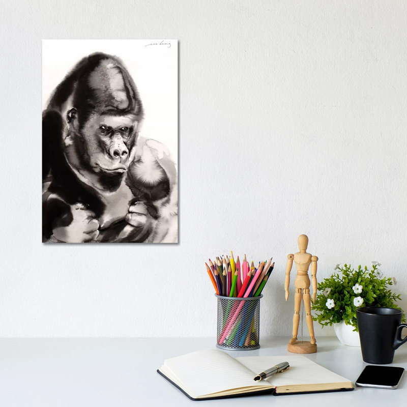 Gentle Gorilla by Soo Beng Lim - Wrapped Canvas Painting, 20.32 cm H x 30.48 cm W