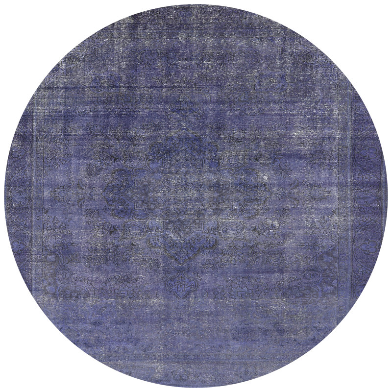 Tapis oriental bleu, Rond 7 pi