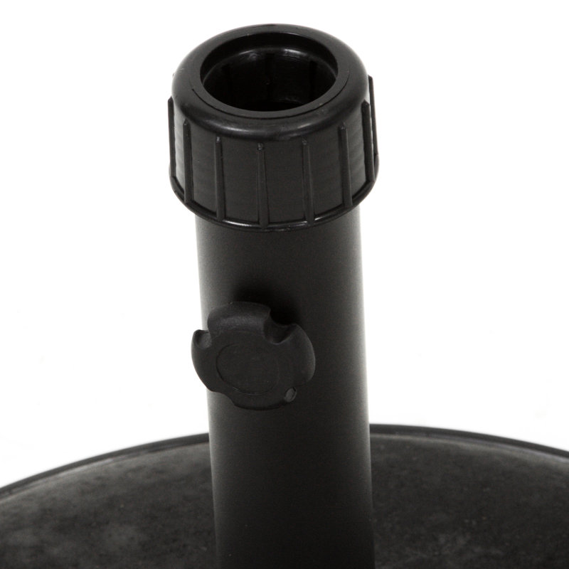 Porte-parapluie en béton et en acier robuste - 55 lb de poids lourd, noir, supporte des parapluies jusqu'à 12 pi et est sécuritaire avec un bouton de serrage, 20,24 po L x P 14,33 po, poids de la base noire, capacité de 19,70 à 3,54