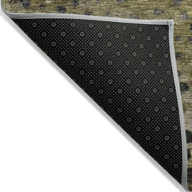 Tapis intérieur lavable abstrait gris et ivoire 5 pi x 8 pi