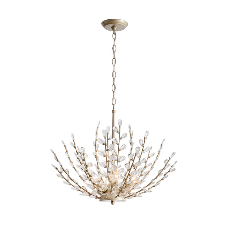 Lustre en cristal argent brossé 23,5 po Dalia