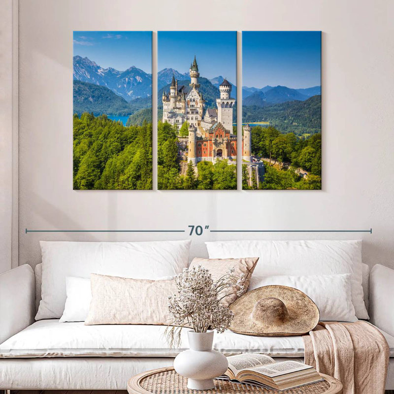 Lilie, château allemand de Neuschwanstein, H 32 po x l 50 po
