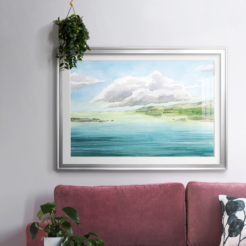 Clear Lagoon I, reproduction d'art encadrée, Argent, H 19 po x l 27 po x P 1,5 po
