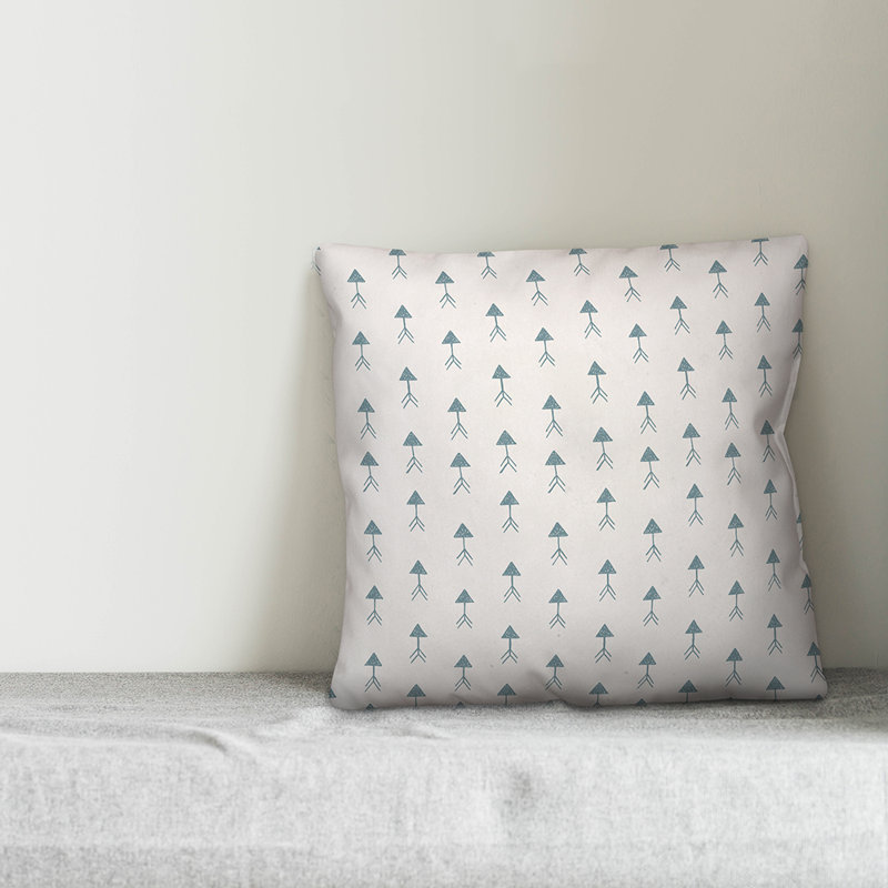 Polka Dots Reversible Throw Pillow, 20" x 20", White/Navy Geometric 6