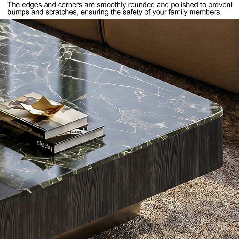 Table basse carrée en marbre de style luxueux, multicolor / Black