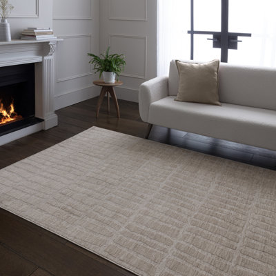 Latitude Scope Light Beige Area Rug
