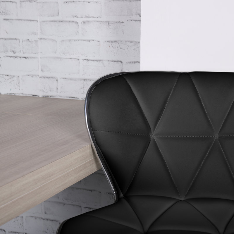 Anjolee 32.5'' Swivel Adjustable Kitchen Bar Stool, Black