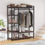 Armoire autoportante 47,24 po rustique brun avec 6 tablettes et barre de suspension