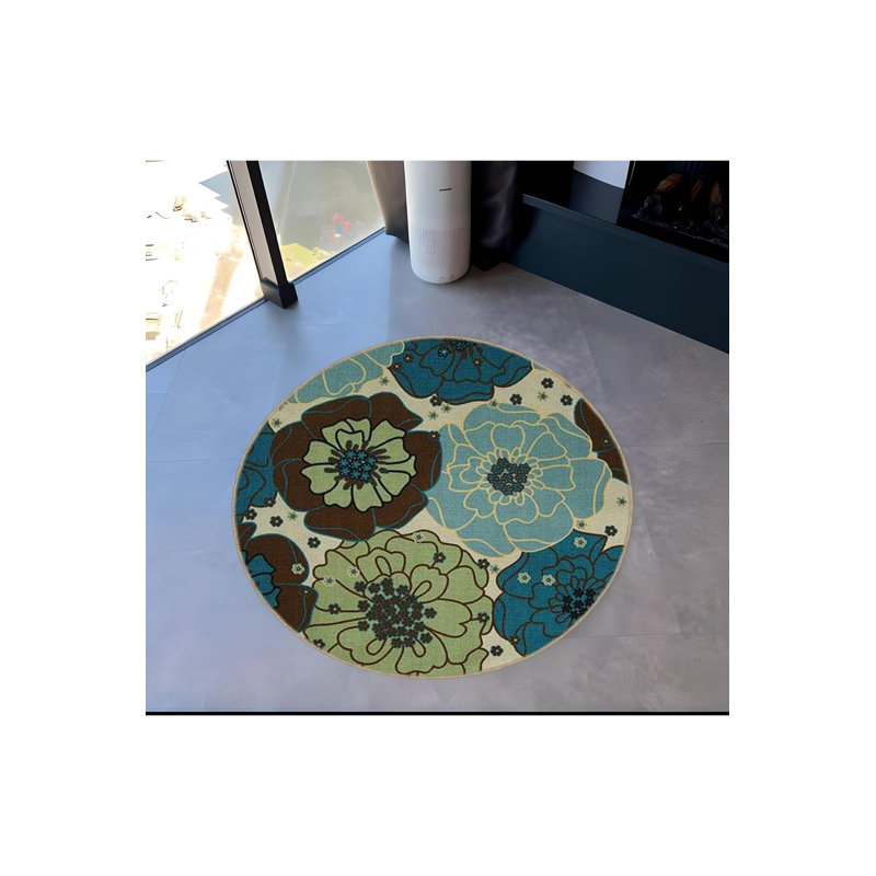 Tapis rond lavable à la machine, Sous-tapis rond 3 pi 3 po inclus