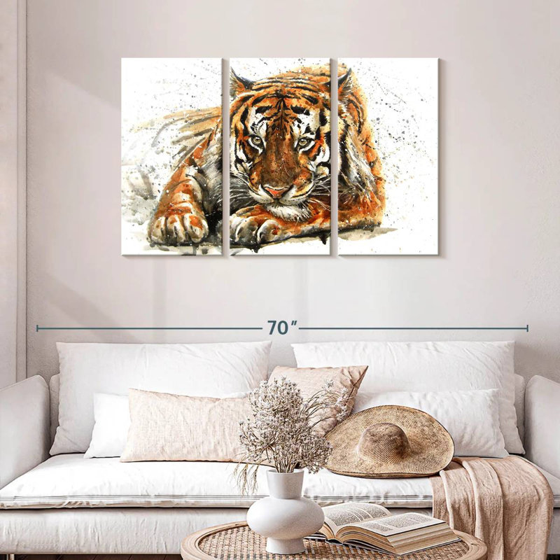 Brampt Tiger Leer, 28" H x 45" W