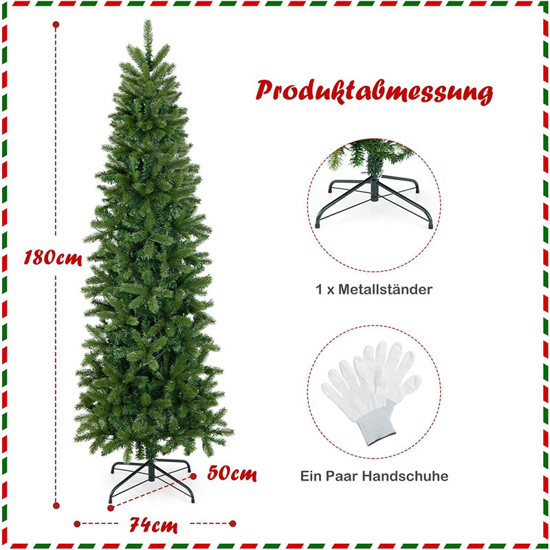 Lighted Artificial Fir Christmas Tree, 180cm H