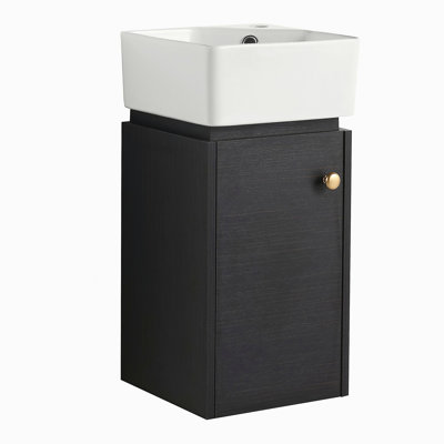 Petit lavabo de salle de bain 12 pouces avec coiffeuse bol, petite coiffeuse de salle de bain avec porte, petit lavabo de salle de bain avec coiffeuse bol
