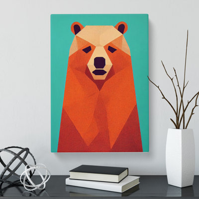 Bear Mid Century - Wrapped Canvas