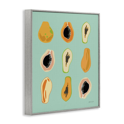  Art de la papaye sur giclée sur papier bleu par Yvette St. Amant