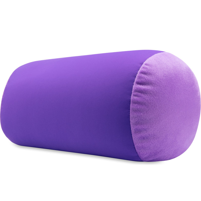 Microbead Bolster Neck Roll Pillow, Dark Lavender