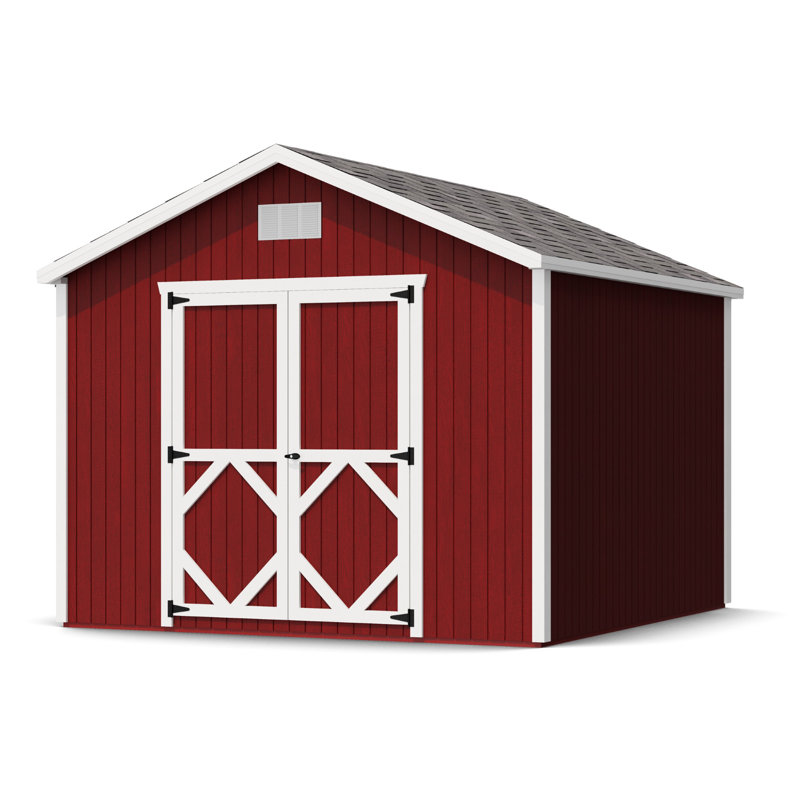 Classic Gable Outdoor Wood Storage Shed, 10' x 10', Yes