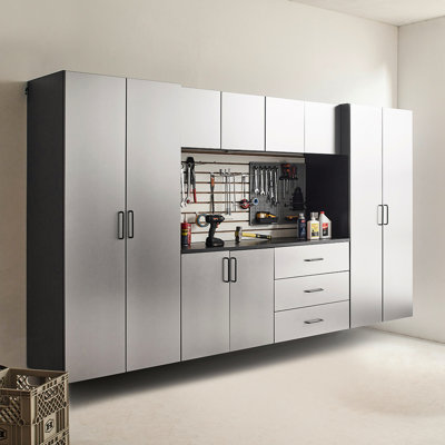 Metal Wall Mounted Cabinet - Series, 32 In. X 28 20 In., Metallic Gray Finish, Function, Water & Heat , Thickened Edge Banding Series Bar W H D, Gray, Effortless ,