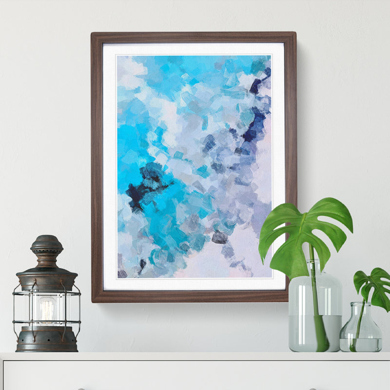 Intense Love Abstract - Single Picture Frame Painting, 64cm H x 46cm W x 2cm D, Walnut