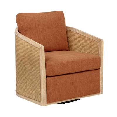 Chaise pivotante en lin terre cuite Keegan