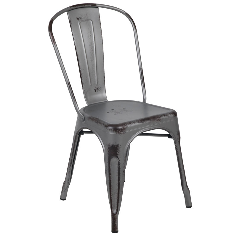 Chaise empilable Dickens, Gris argent vieilli