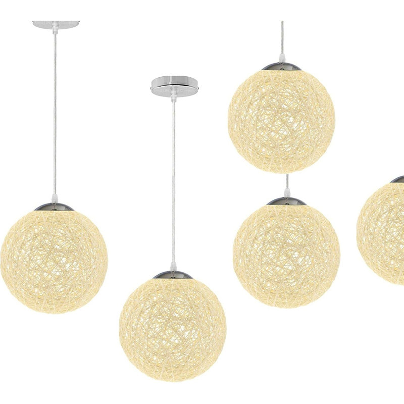 Shukura 1-Light Sphere Pendant | Modern Industrial Globe Ceiling Fixture by 17 Stories, Cream