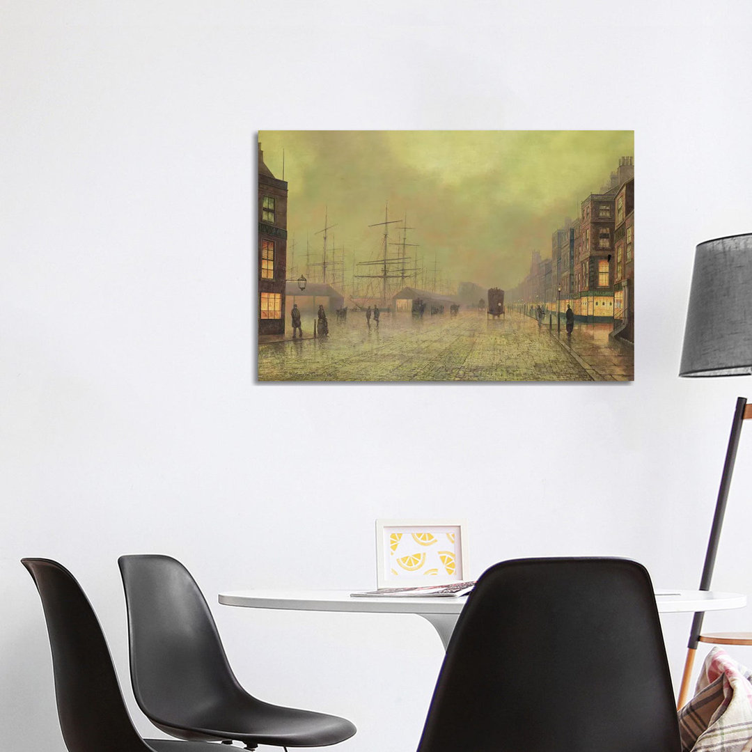 Glasgow Docks by John Atkinson Grimshaw - Wrapped Canvas Print
