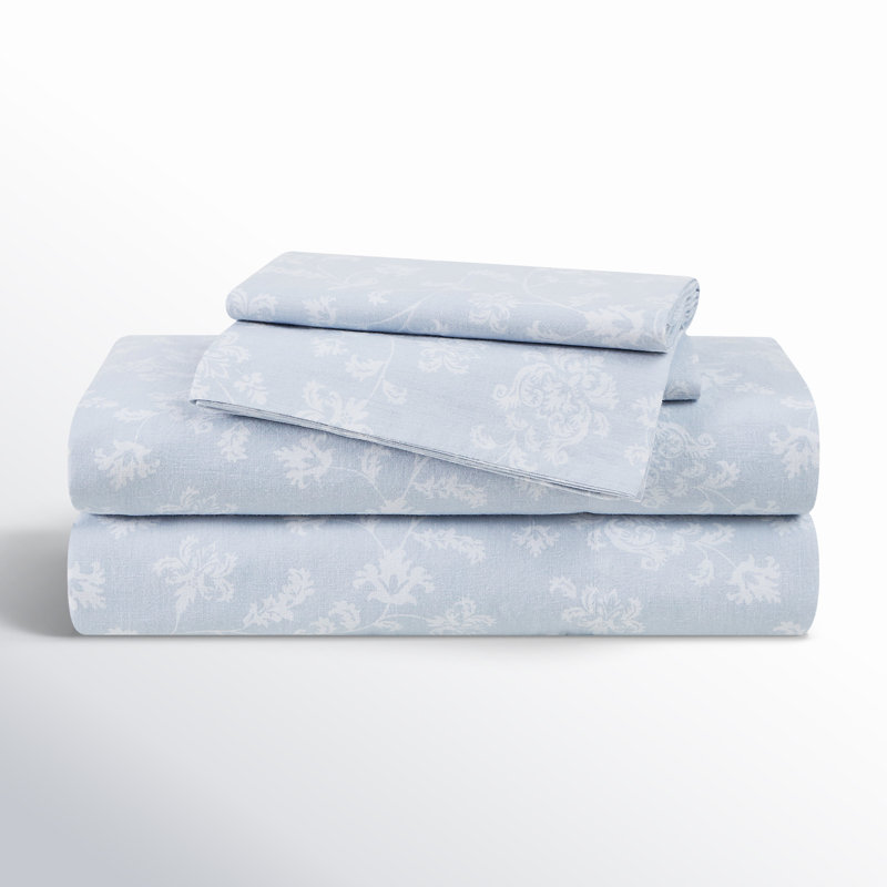Ensemble de draps en percale 100% coton 200 fils Ramira, Grand + 2 taies d'oreiller