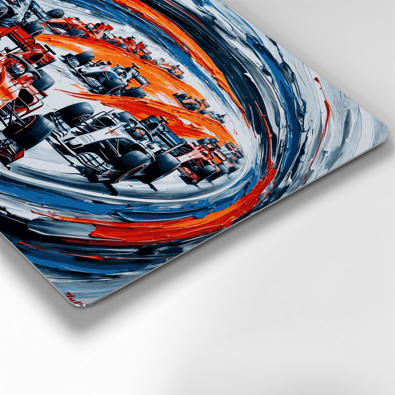Sports Formula Grey Metal Wall Art, 11" H x 14" W