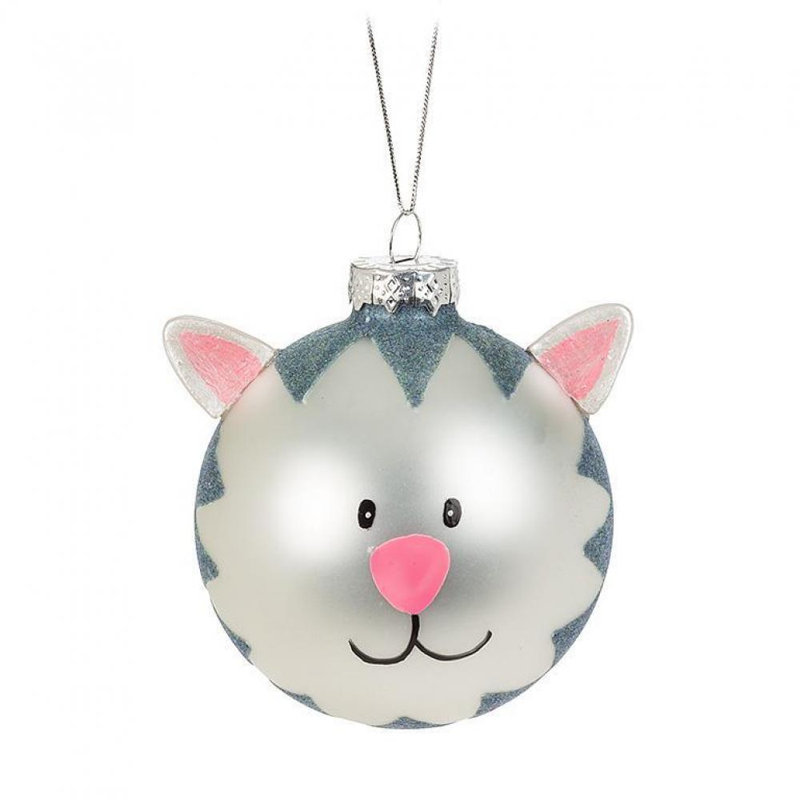 Ornement boule de tête de chat mignon