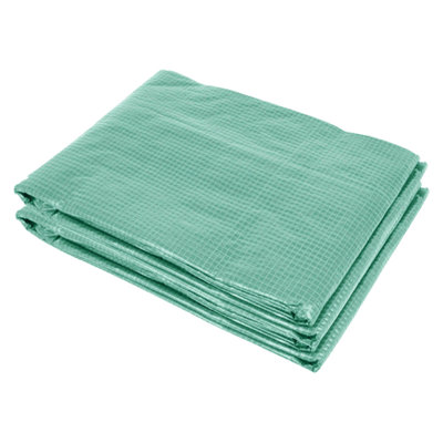 Bâche de rechange Outsunny 3 m x 2 m x 2 m pour serre tunnel, bâche en polyéthylène imperméable et résistante avec 6 fenêtres enroulables et porte zippée.
