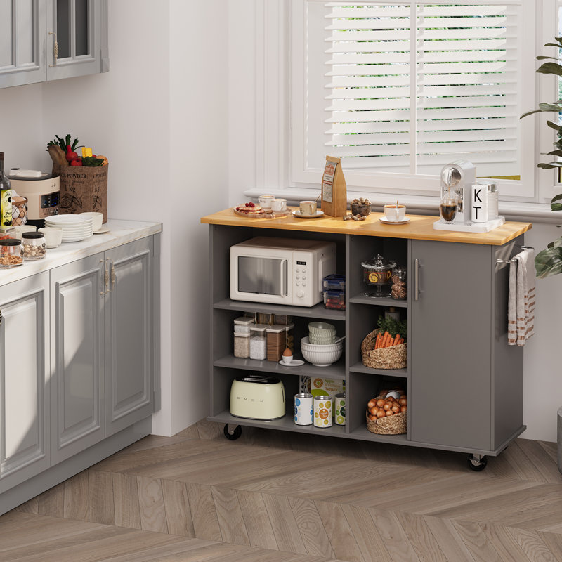 Catoosa Kitchen Island Cart, Gray