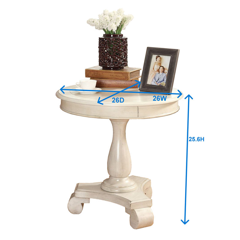 Table d'appoint ronde à piédestal en bois, Espresso