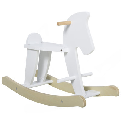 Jouets à roulettes en bois pour tout-petits pour enfants de 1 à 3 ans avec design classique et fabrication solide, blanc