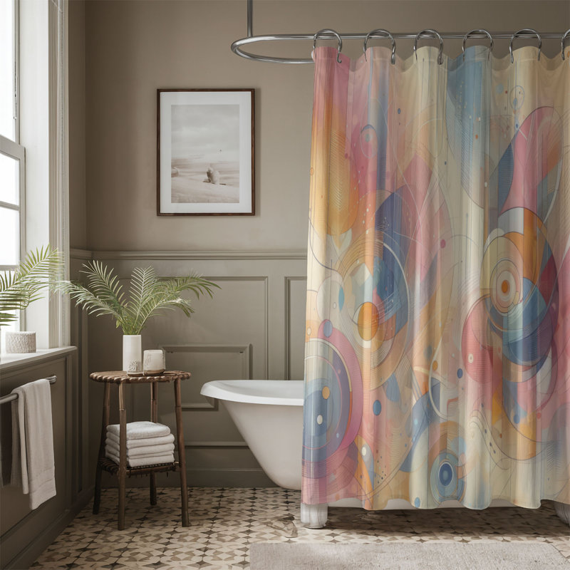 Rideau de douche standard 1 pièce Pastel Splash, H 74 po x l 71 po