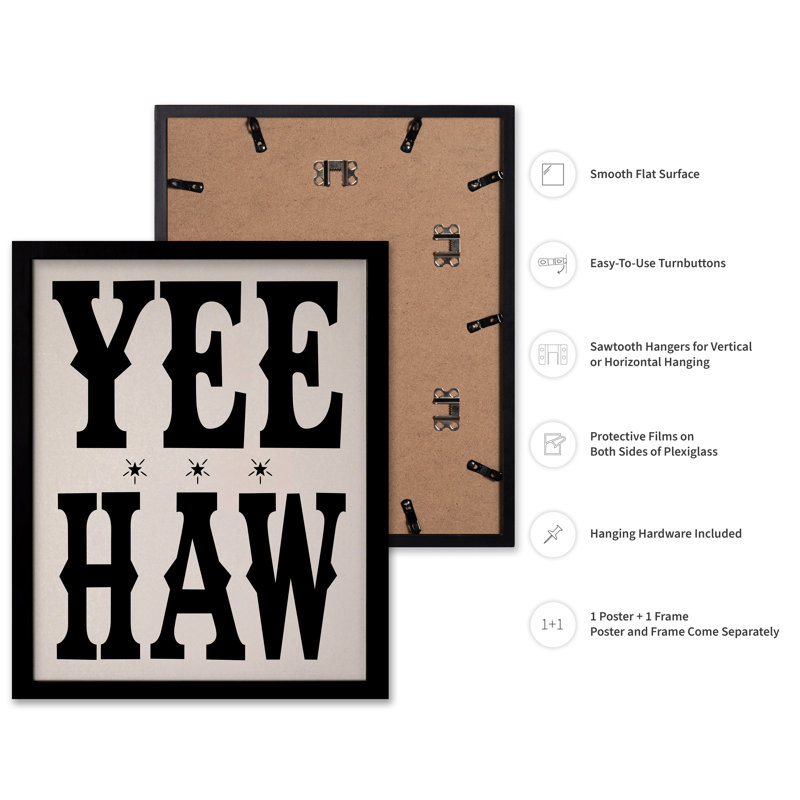 Yeehaw, Black Framed, Poster, 24"H x 32"W