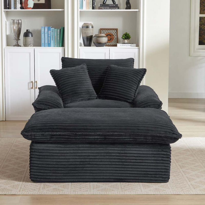 Fauteuil d'appoint avec repose-pieds, Gris foncé