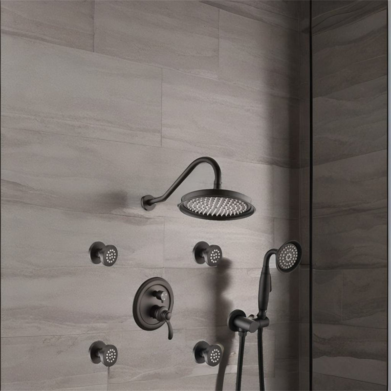 Robinet de douche, Noir mat