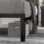 Base de lit plateforme en métal Paloma avec tête de lit en bois, aucun sommier nécessaire-43817455-43817454