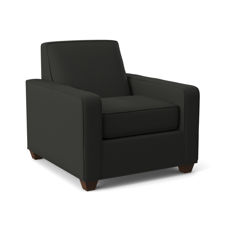 Avery Upholstered Armchair, Montana Walnut, Dorset Black