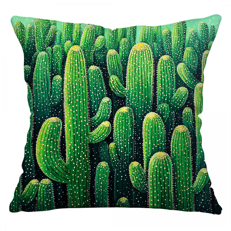 Cacti Throw Pillow, Plants Twill Pillows, Square 20"